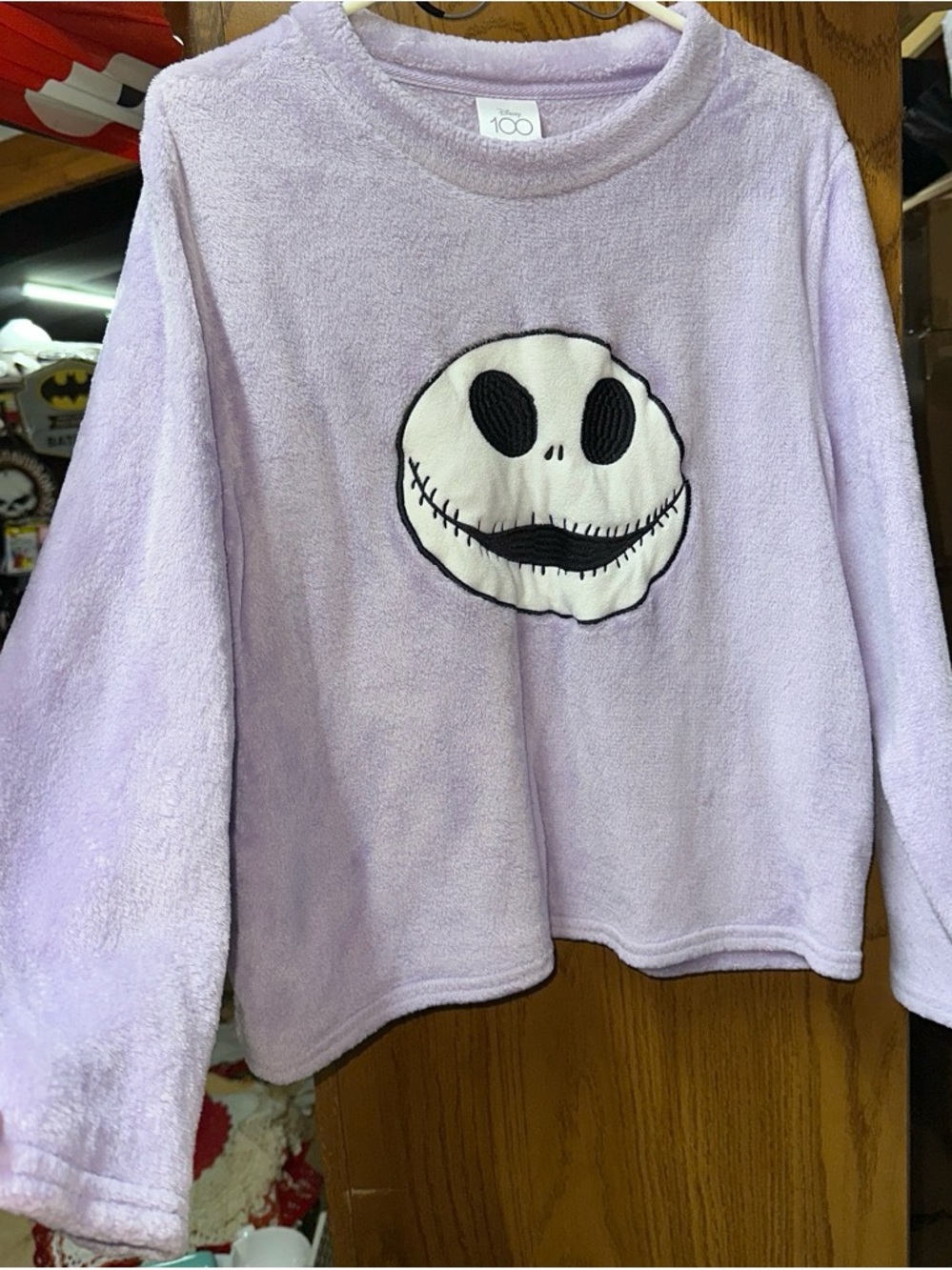 Disney Jack Skellington Lavender Plush Crewneck Sweatshirt